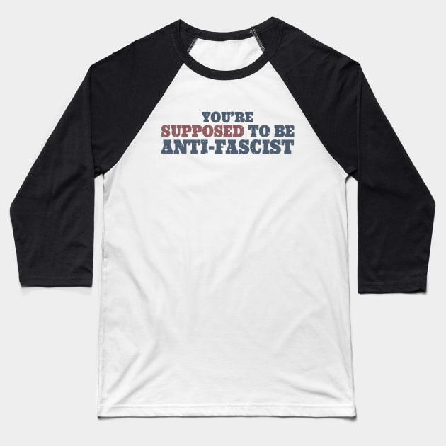 Anti-Fascist Baseball T-Shirt by GKalArt